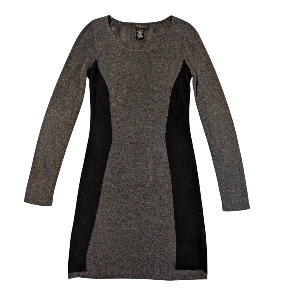 MM Couture by Miss Me Mini Sweater Dress | L | Gray Black Colorblock Knit
